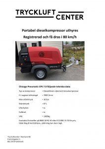 Dieselkompressor uthyres